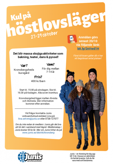 Inbjudan till höstlovsläger.